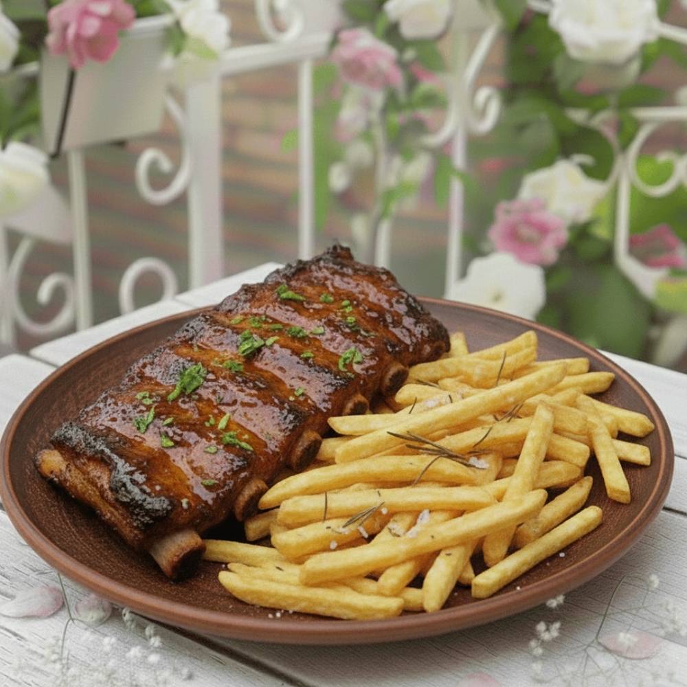 COASTE DE PORC MARINATE CU CARTOFI WEDGES