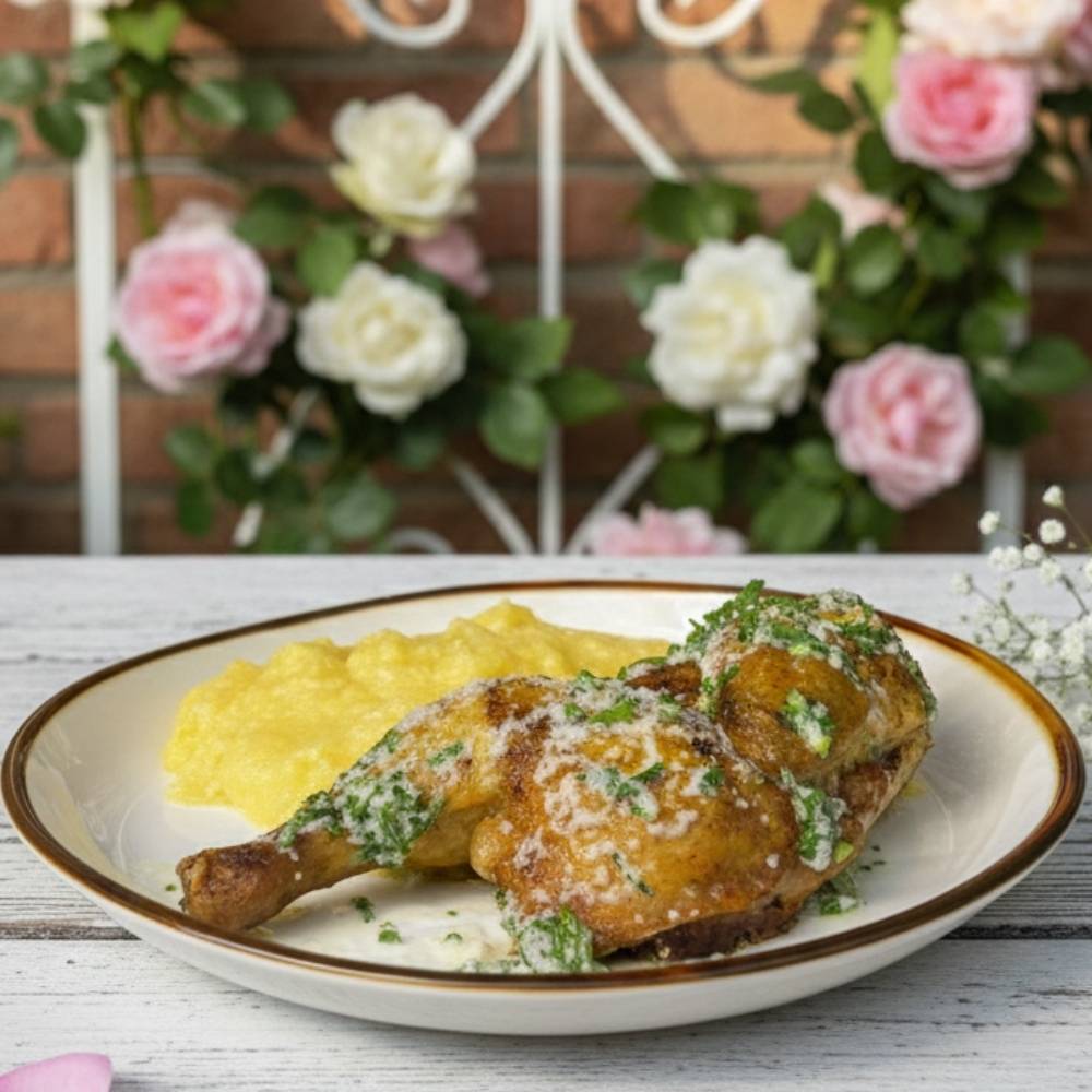 JUMATATE DE PUI LA CEAUN CU MĂMĂLIGĂ ȘI MUJDEI