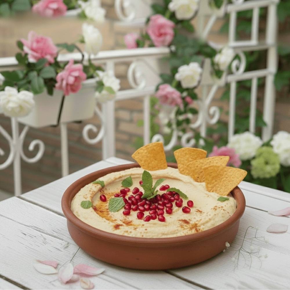 HUMMUS CU RODIE ȘI TORTILLA