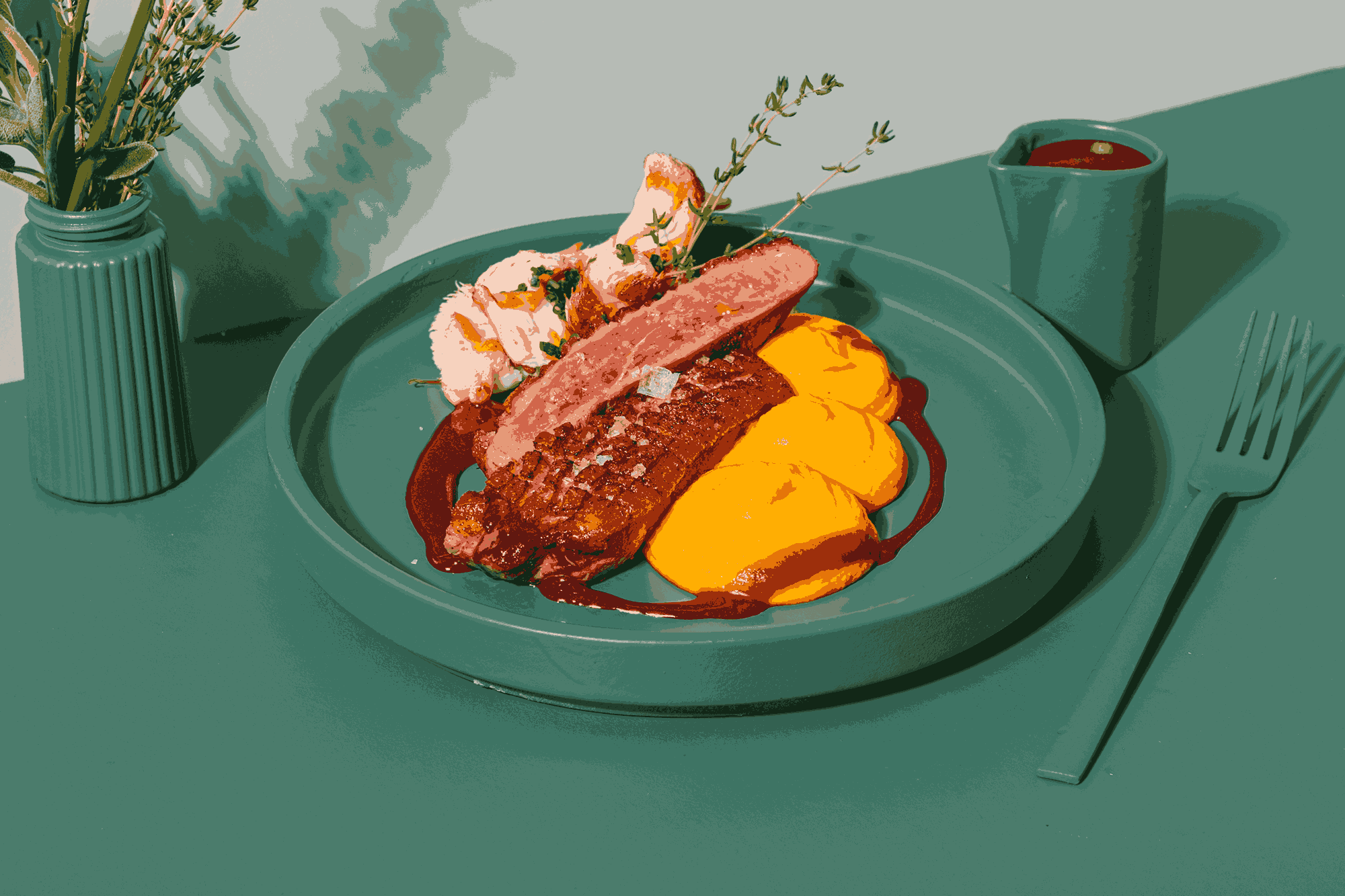 Keto Piept de Rata cu piure de morcovi si ciuperci 180/200/50gr